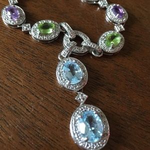 Blue Topaz, Amethyst, & Peridot Necklace